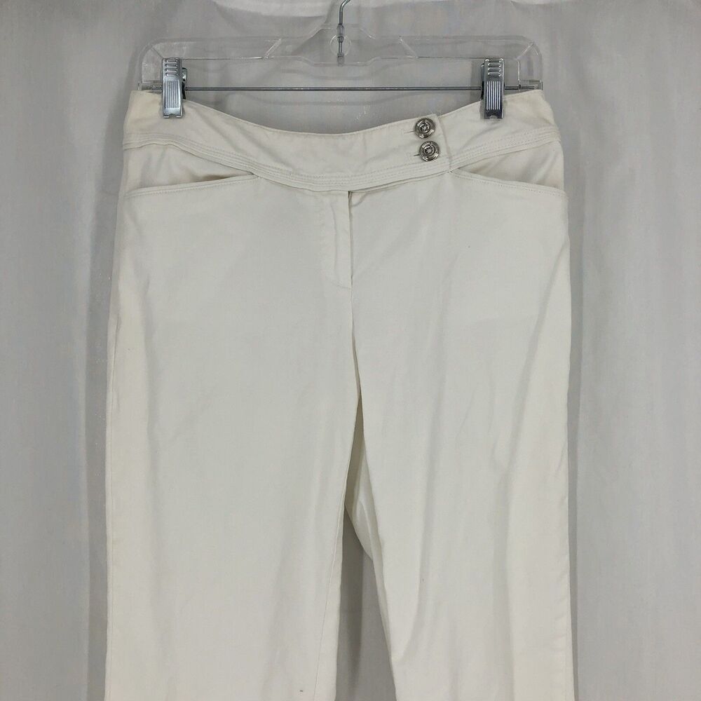 White House Black Market Slim Capri White Pants Size 2